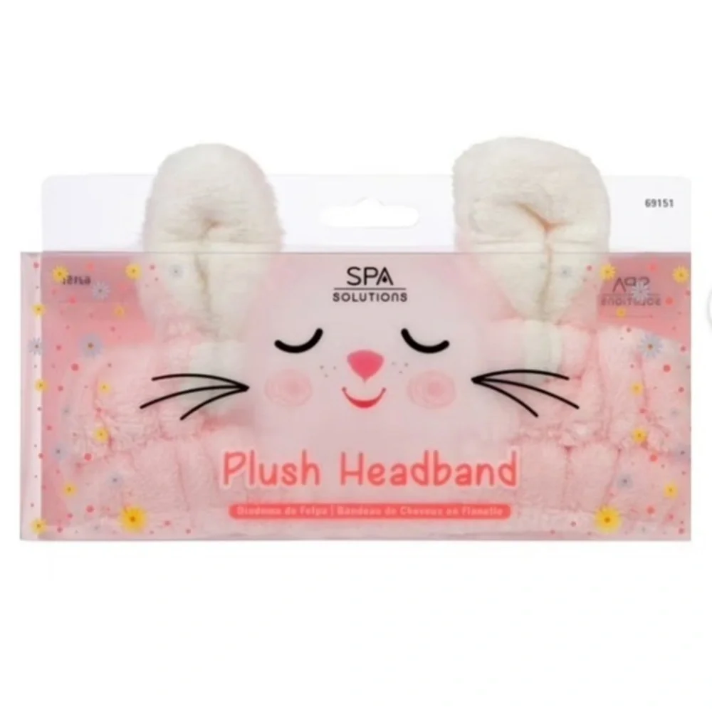 Spa Solutions Pink Bunny Plush Spa Headband